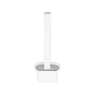 Imagem de Escova Sanitária Cerdas Silicone Limpa Vaso C/ Suporte Pared