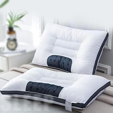 Imagem de Travesseiro, 2 Peças De Travesseiros Para Dormir, Terapia Magnética De Sementes De Cássia, Travesseiros Ergonômicos Hipoalergênicos Macios E Macios, Enchimento De Algodão Pérola, 48 * 74 Cm, Branc