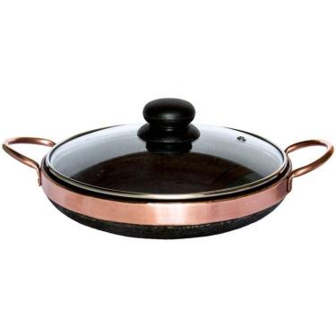 Imagem de Frigideira De Pedra Sabão 20 Cm Com Tampa De Vidro