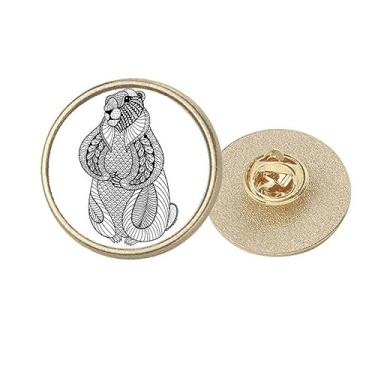 Imagem de Animal Big Mouse Picture Art Deco Fashion Round Metal Golden Pin Broche Clip, Medium, não aplicar