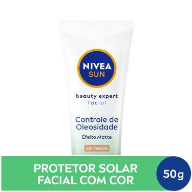Imagem de Protetor Solar Facial Nivea Sun Beauty Expert Controle de Oleosidade Cor Média FPS 60 50g 50g