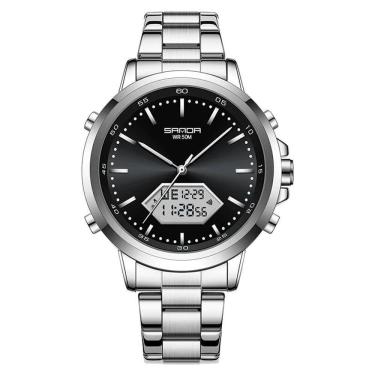 Imagem de Relógio De Pulso Esportivo Militar Masculino 3301 Sanda Cinza