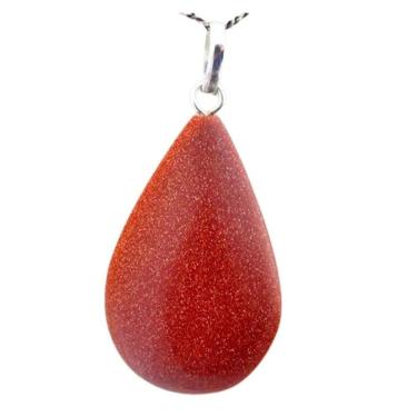 Imagem de Colar Gota Pedra Do Sol Castoação Pino e Perinha Prata 950