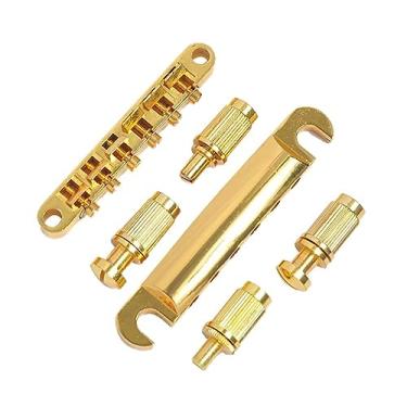 Imagem de 1 conjunto Tune-O-Matic Ponte Tailpiece Stop Bar para substituição de guitarra Epiphone LP Gibson SG dourado