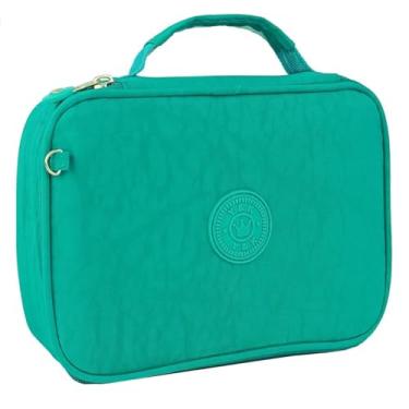 Imagem de Estojo Escolar Feminino Box Jumbo Compartimentos Para Caneta Lápis Bolsinha Organizadora (VERDE CLARO)