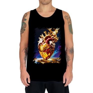 Imagem de Camiseta Regata Coração De Ouro Líquido Gold Heart 2 - Kasubeck Store