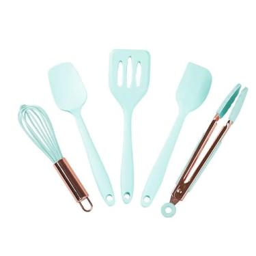 Imagem de Conjunto de utensílios de cozinha de silicone, utensílios de cozinha resistentes ao calor de 230 °C, espátula, colher, batedor, conjunto de mini utensílios de cozinha para panelas antiaderentes,