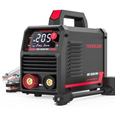 Imagem de YESWELDER Soldador em bastão de 205 amp, tela LED grande, inversor digital, máquina de solda IGBT ARC, 110V/220V dupla tensão máquina de solda portátil MMA de partida a quente, força de arco