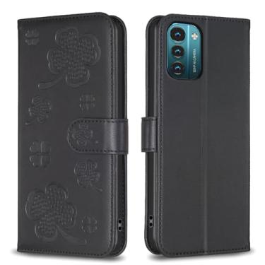 Imagem de Para Nokia G11/G21, capa carteira com 3 cartões e 1 compartimento para dinheiro, capa de telefone flip de couro PU à prova de choque compatível com Nokia G11/Nokia G21 de 6,5 polegadas (preta)