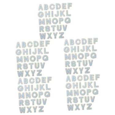 Imagem de Operitacx 130 Peças etiqueta de pano de carta ferro em letras para tecido ferro em remendos ferro em letras de remendo bordado tridimensional roupas adesivos bordados distintivo