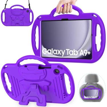 Imagem de AVAWO Capa infantil para Samsung Galaxy Tab A9+/A9 Plus 11 polegadas 2023, com alça, alça leve à prova de choque, modelo 2023 (SM-X210/X216/X218), roxo