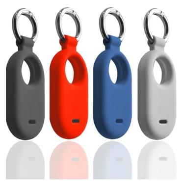 Imagem de SKZIRI Conjunto de 4 capas de silicone para Galaxy SmartTag2 (preto + vermelho + azul marinho + cinza)