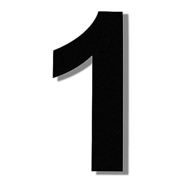 Imagem de COBATA Números de casa modernos - números de endereço residencial de aço inoxidável de 25,4 cm de altura/aparência flutuante/fácil de instalar/preto/número 1