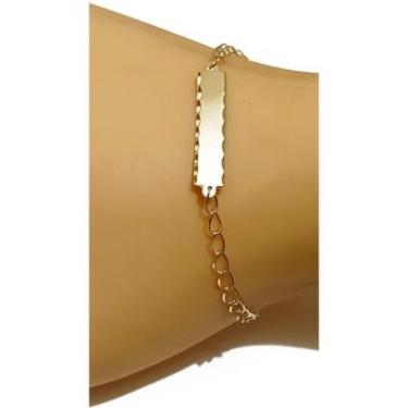 Imagem de Pulseira Em Ouro 18k 750 Melindrosa Bebê 14 Cm Com Gravação-Unissex