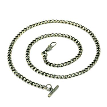 Imagem de BOSHIYA Correntes de relógio de bolso para homens vintage metal Albert colete acessórios de corrente/cor: ouro/prata/preto/bronze, 64 cm - Bronze, Long-25.2 Inch, Moderno