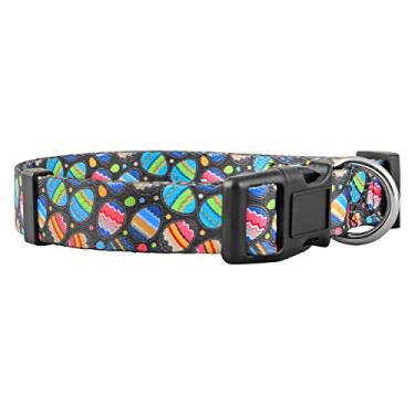 Imagem de Native Pup Coleira para cães de Páscoa, presente de primavera fofo para filhotes, rosa pastel, ovos, pintinhos, coelhinho (ovos, pequenos)