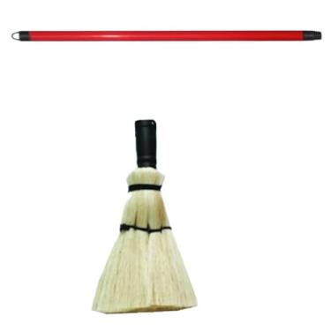 Imagem de 1 Escova Vassoura Limpa Teto Multiuso com Cabo – Cerdas Naturais Sisal para Limpeza de Paredes, Cantos Difíceis, Azulejos e Poeira de Teto Alto