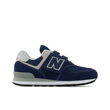Imagem de New Balance Boy's 574 Core Hook and Loop Sneaker, Navy/White, 2 Little Kid