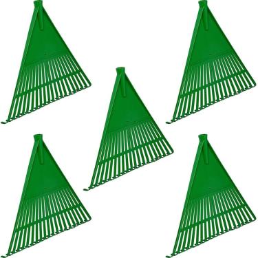 Imagem de Kit 5 Vassouras de Plástico Jardim Grama Rastelo Sem Cabo FS