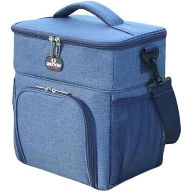 Imagem de Bolsa T?rmica Lancheira para alimentos bebidas passeio viagem fitness grande capacidade (AZUL)