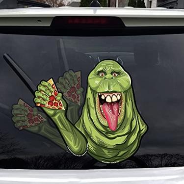 Imagem de Slimed Green Ghost Goblin Eating Pizza with Tongue Out WiperTags USA com decalque para limpadores de veículos traseiros