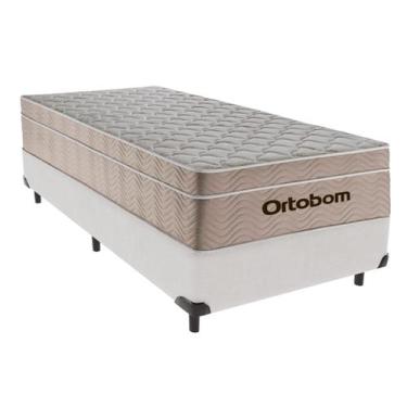 Imagem de Cama Box Solteiro Branco e Colchão Airtech Springpocket Molas Ensacada