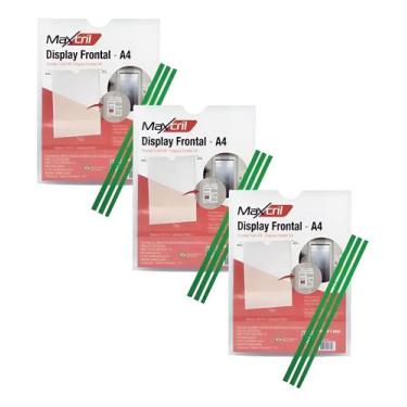 Imagem de Kit 3 Display MAXCRIL Acrílico Expositor Recado A4 Parede - 10090013