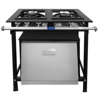 Imagem de Fogão Industrial 2 Bocas 30x30 Baixa Pressão P7 com Forno JCN - Fundif