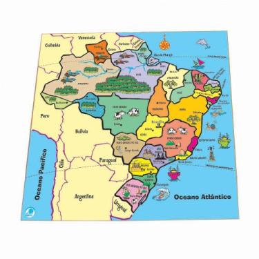 Imagem de Quebra-Cabeça Pedagógico Mapa - Estados - Simque