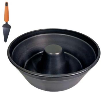 Imagem de Forma De Bolo E Pudim 23cm Antiaderente + Pá Versátil - Marcolar