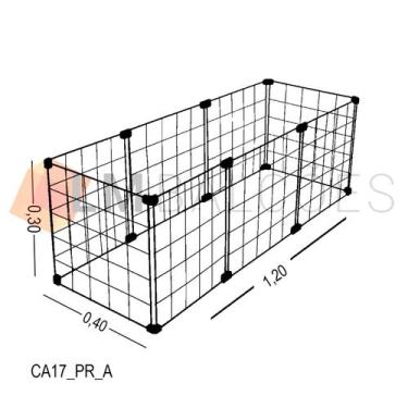 Imagem de Cercadinho Aramado Preto Para Pet - 1,20 x 0,30 x 0,40m - LM Balcoes