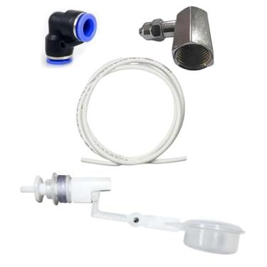 Imagem de Kit Boia Nível de Água + Mangueira 1/4” + Engate Rápido 1/4” + Adaptador Rosca Fêmea 1/4” Saida 1/4” (Engate Preto, 05 Metros de Mangueira)