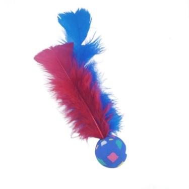 Imagem de Brinquedo para Gatos Bolinha que Pula e Pena Colors Unidade - StilloPe