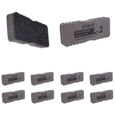 Imagem de Kit 10 Apagador para Quadro Branco Magnético Lousa Stalo Profissional