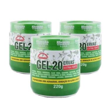 Imagem de Kit com 3 Gel 20 Ervas Extra Forte Rhenuks 220g