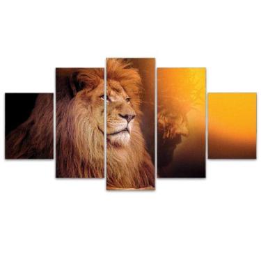 Imagem de Quadro Decorativo em Mosaico MDF Leão Cristo 115x60cm - EMPIRE GAMER