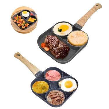 Imagem de Fritadeira Panqueca Ovo Bacon frigideira Antiaderente Alça Madeira - V