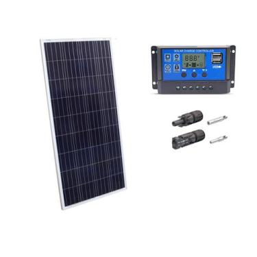 Imagem de Kit Painel Placa Energia Solar 155w Controlador 20a E Mc4 - Resun