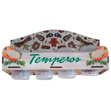 Imagem de Porta Temperos e Condimentos Gourmet de Parede em Madeira - Cebola - R