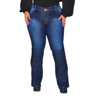 Imagem de Calça jeans flare boca larga plus size feminina - Ninas Boutique, 46