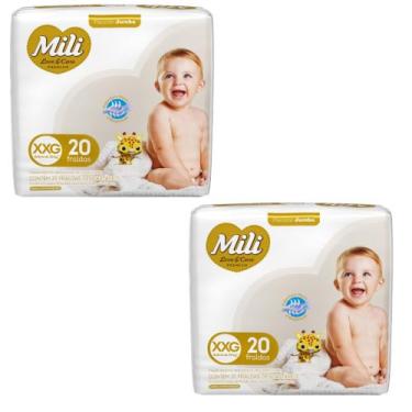 Imagem de Kit C2 Fralda Love & Care Jumbo XXG C/20 - Mili - MILI S/A