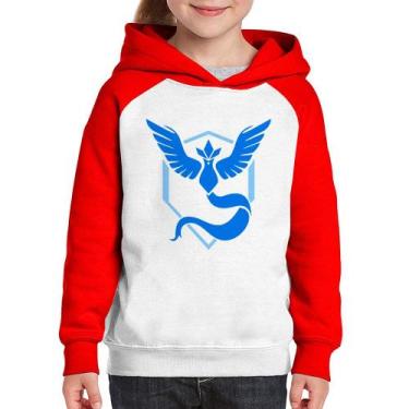 Imagem de Moletom Infantil Team Mystic - Foca na Moda, Branco, Vermelho, 12