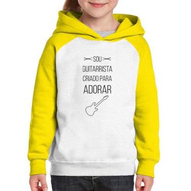 Imagem de Moletom Infantil Sou guitarrista criado para adorar - Foca na Moda, Br
