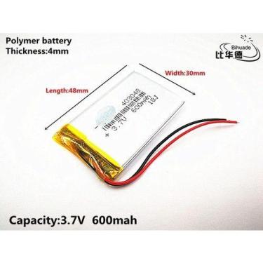 Imagem de Bateria 600mah 3,7v 2 Fios  4mm X 30mm X 48mm 403048 - - KMIG