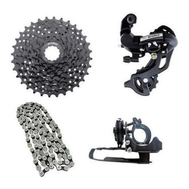 Imagem de Kit 24v Index Bike Mtb Câmbio 8v Cassete 11-32 Corrente - SUNRUN / GTA