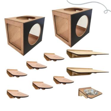 Imagem de Kit Playground Para Gatos Duplo Frente Redonda - DGP STORE, Preto