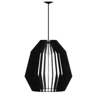 Imagem de Luminária Teto tipo Pendente AMAZONAS MDF Completa - CORALISA, Preta