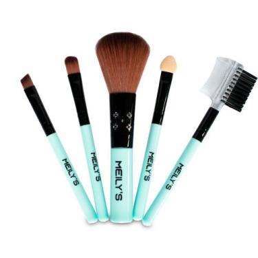 Imagem de Kit de Pincéis de Maquiagem 5 Peças Escova Pincél Pequeno - Meily's, A