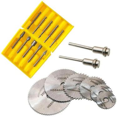 Imagem de Kit 10 Fresas Escariar Madeira + Lâmina de Serra P/ Retífica - CHARBS