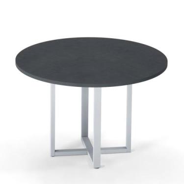 Imagem de Mesa de Reunião Redonda Tubular P25 Pandin 1,10 M Grafito e Cinza